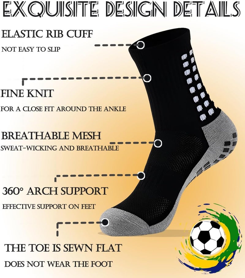 KMOLY 1 Set Kids Grip Soccer Socks and Shin Guard Sleeves for Age 7-14 Youth Boys Children Football Basketball Training - Image 2